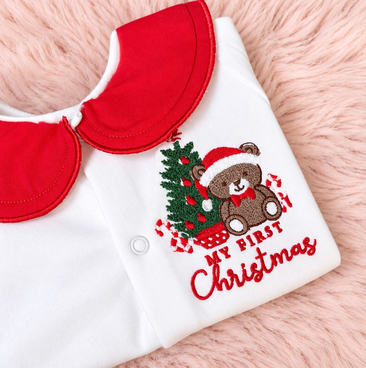 My First Christmas Embroidered Baby Grow